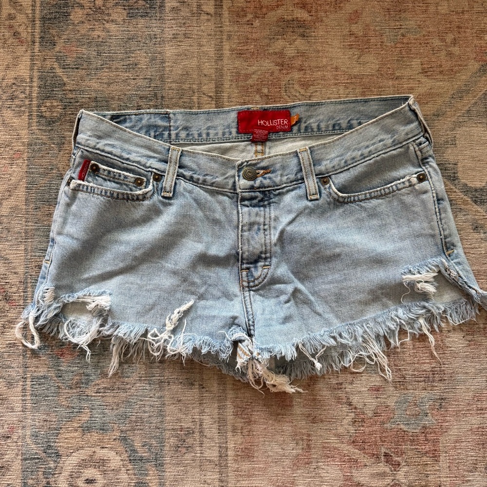 Hollister Blue Distressed Jean Shorts